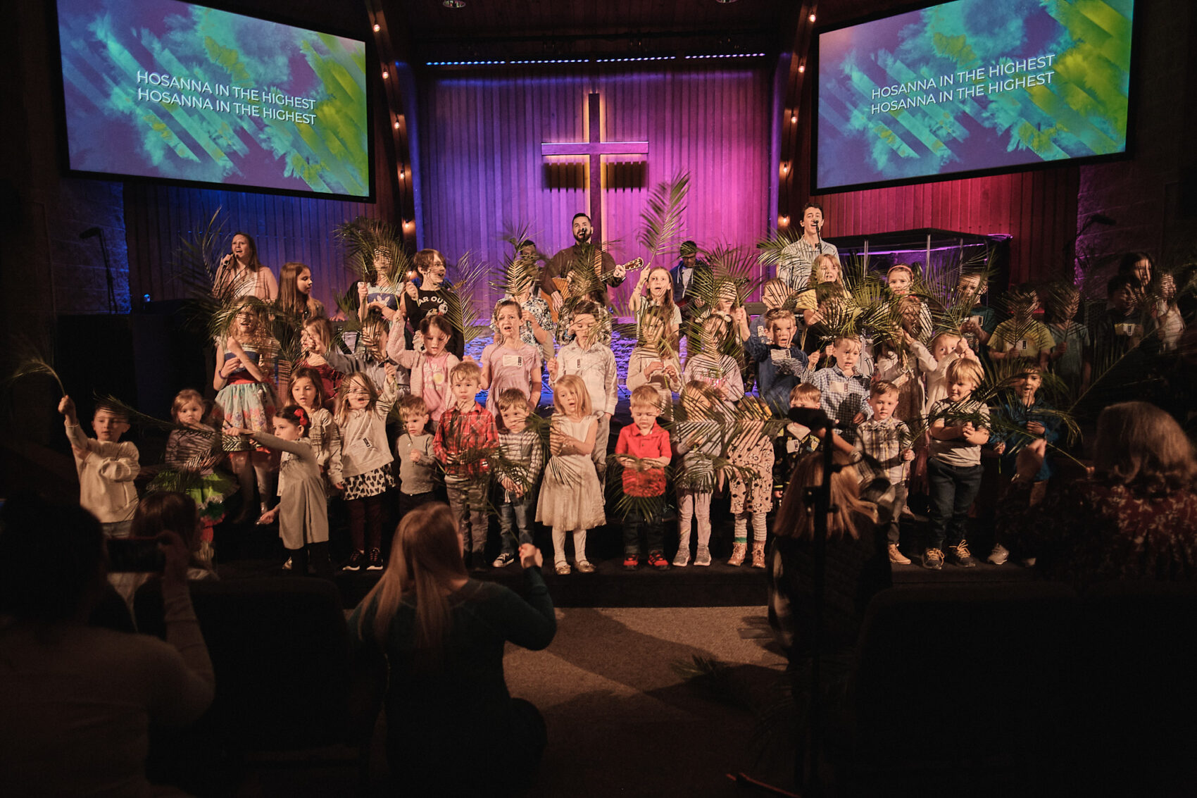 Palm Sunday 2022 village kids on stage